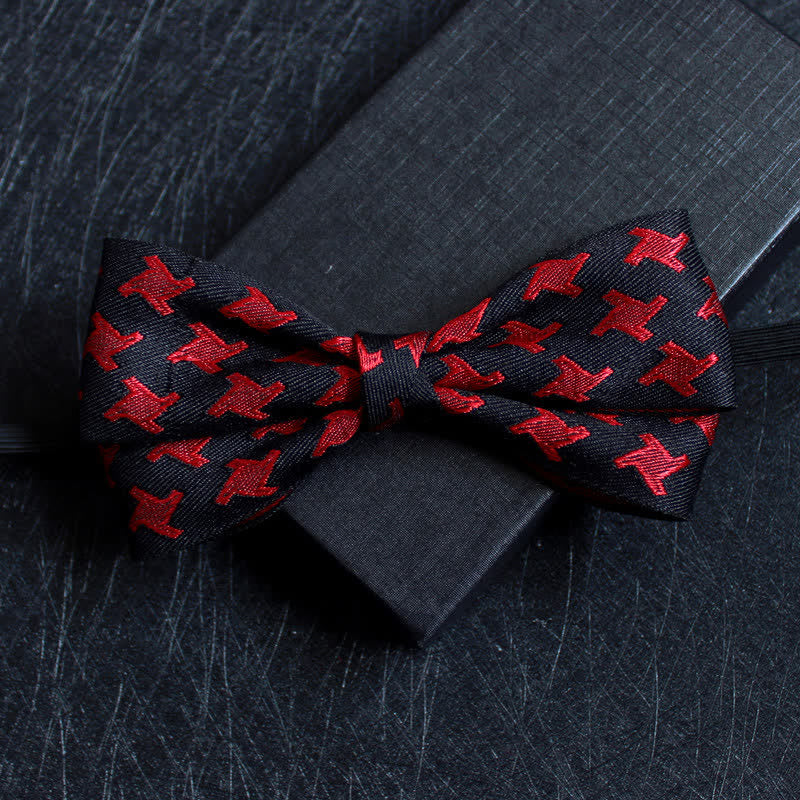 Men's Abstract Pattern Double Layers Bow Tie - Image 16