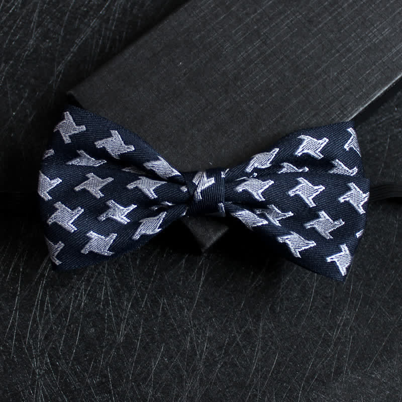 Men's Abstract Pattern Double Layers Bow Tie - Image 17