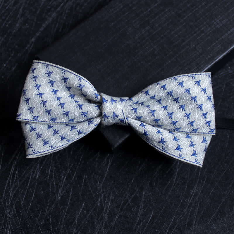 Men's Abstract Pattern Double Layers Bow Tie - Image 18