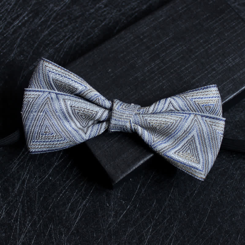 Men's Abstract Pattern Double Layers Bow Tie - Image 23