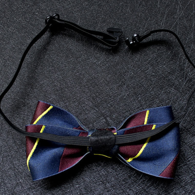Men's Abstract Pattern Double Layers Bow Tie - Image 24