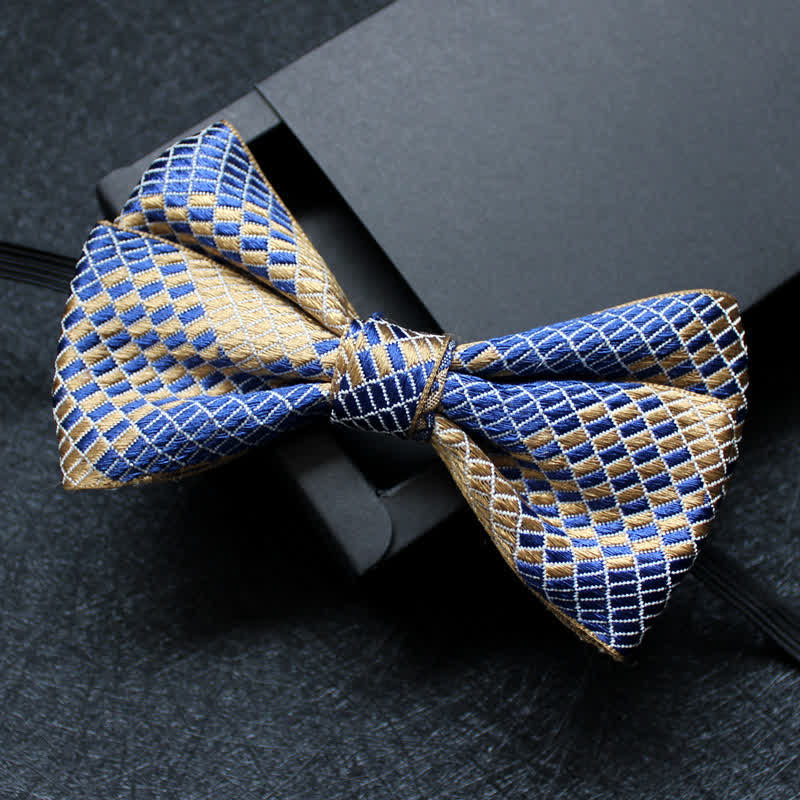 Men's Abstract Pattern Double Layers Bow Tie - Image 6