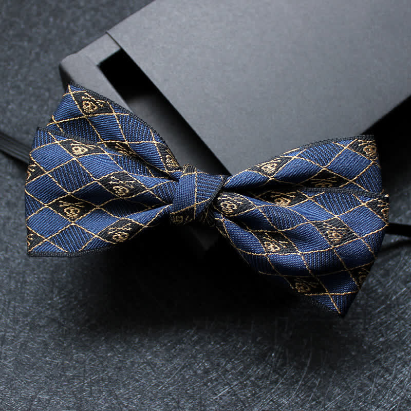 Men's Abstract Pattern Double Layers Bow Tie - Image 8