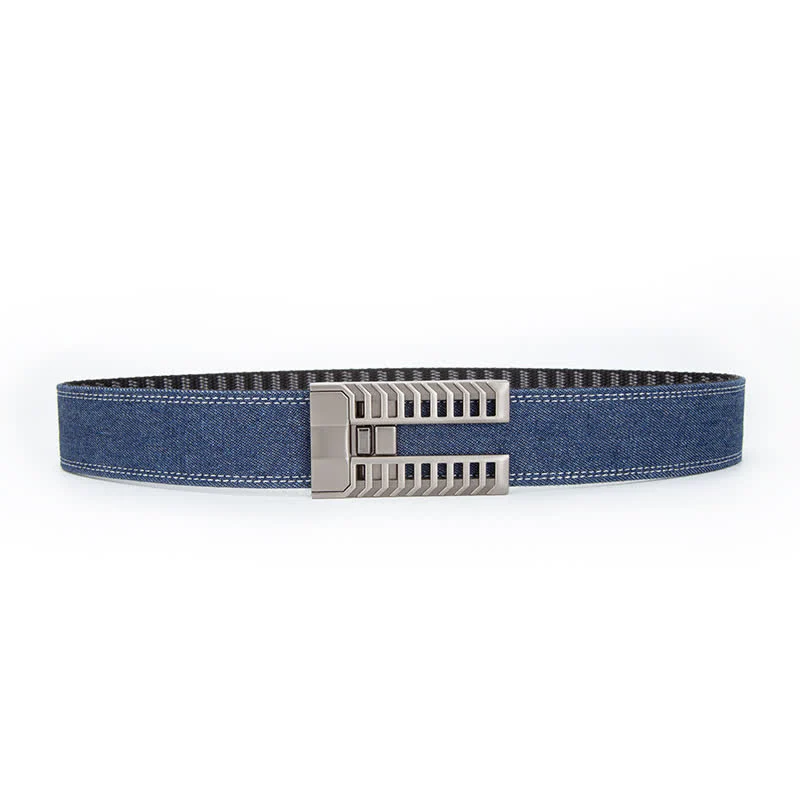 Men's Adjustable Automatic Buckle Denim Fabric Belt - Image 9
