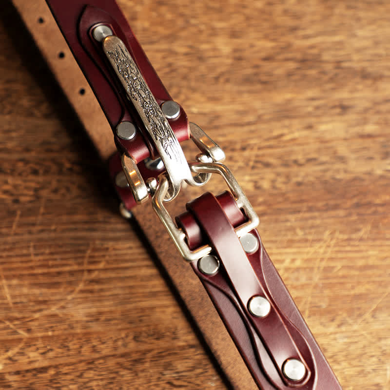 Men's Adventure Western Cavalry Leather Belt - Image 4