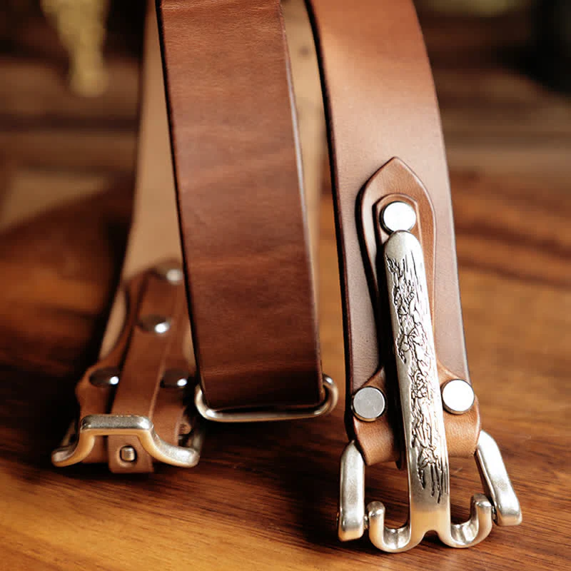 Men's Adventure Western Cavalry Leather Belt - Image 6