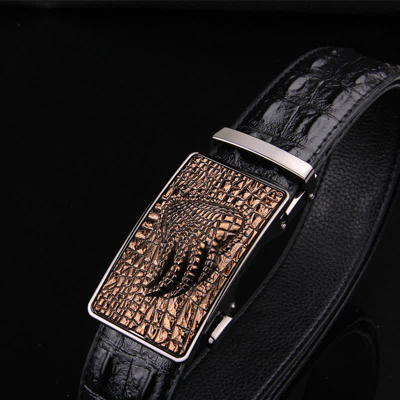 Men's Alligator Claw Crocodile Print Automatic Leather Belt - Image 5