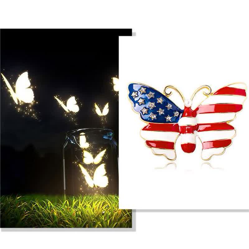 Men's American Flag Butterfly Brooch - Image 2