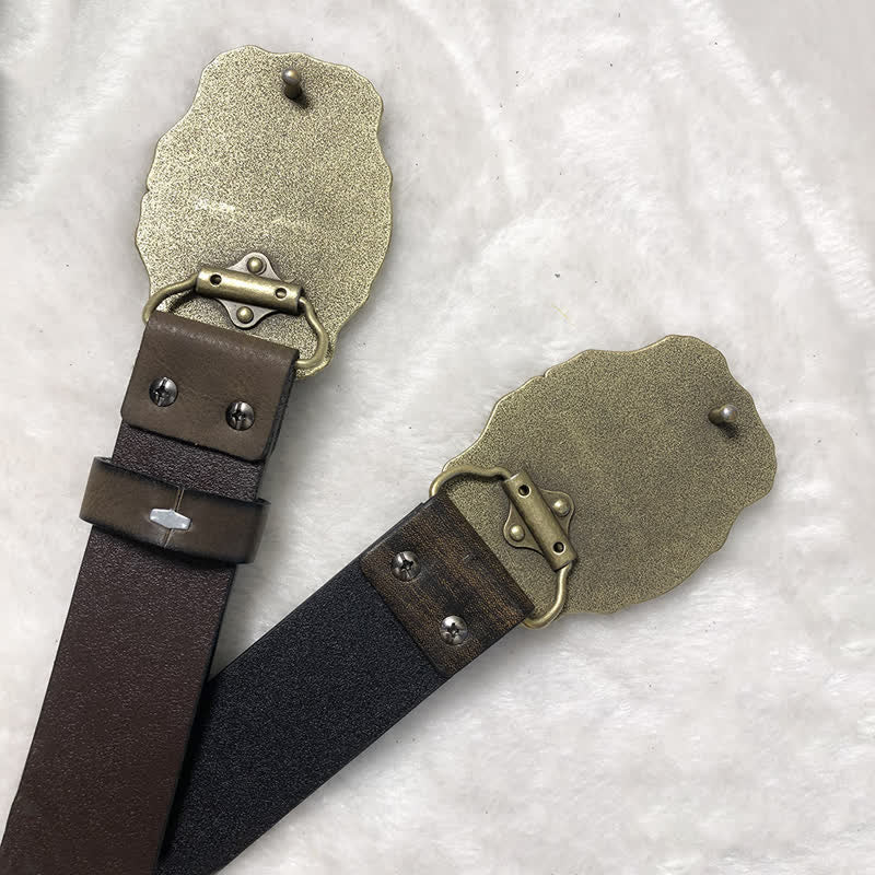 Men's Ancient Longhorn Bull Leather Belt - Image 6