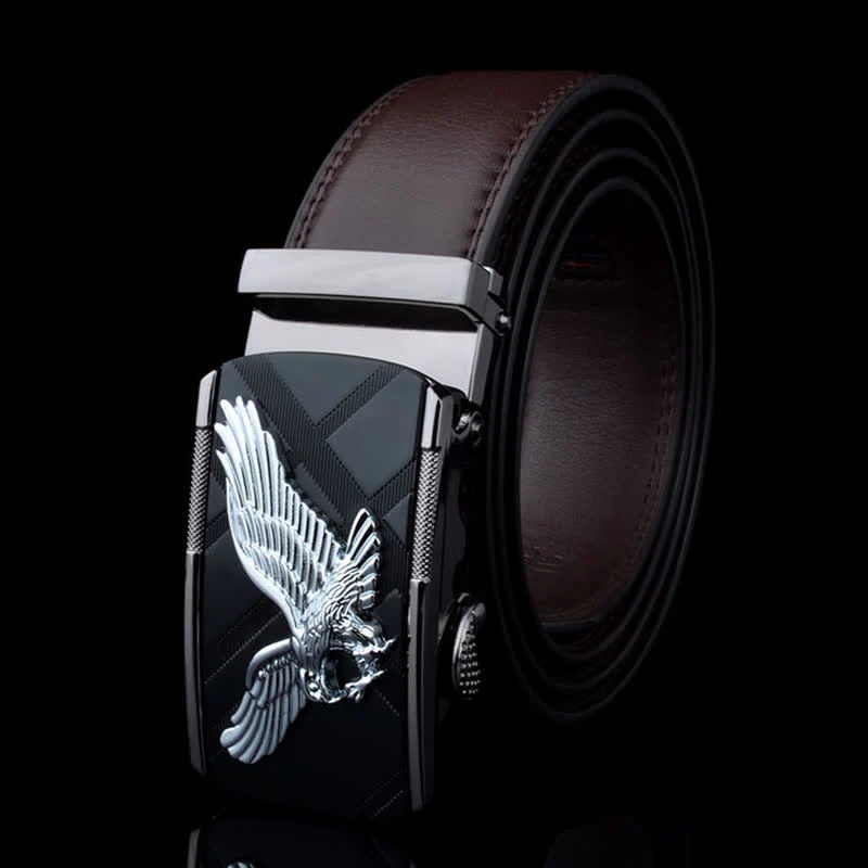 Men's Animal Eagle Automatic Buckle Leather Belt - Image 2