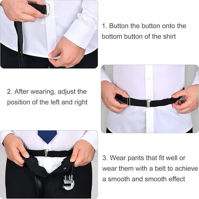 Men's Anti-Slip Adjustable Elastic Shirt Stay Invisible Belt - Image 7