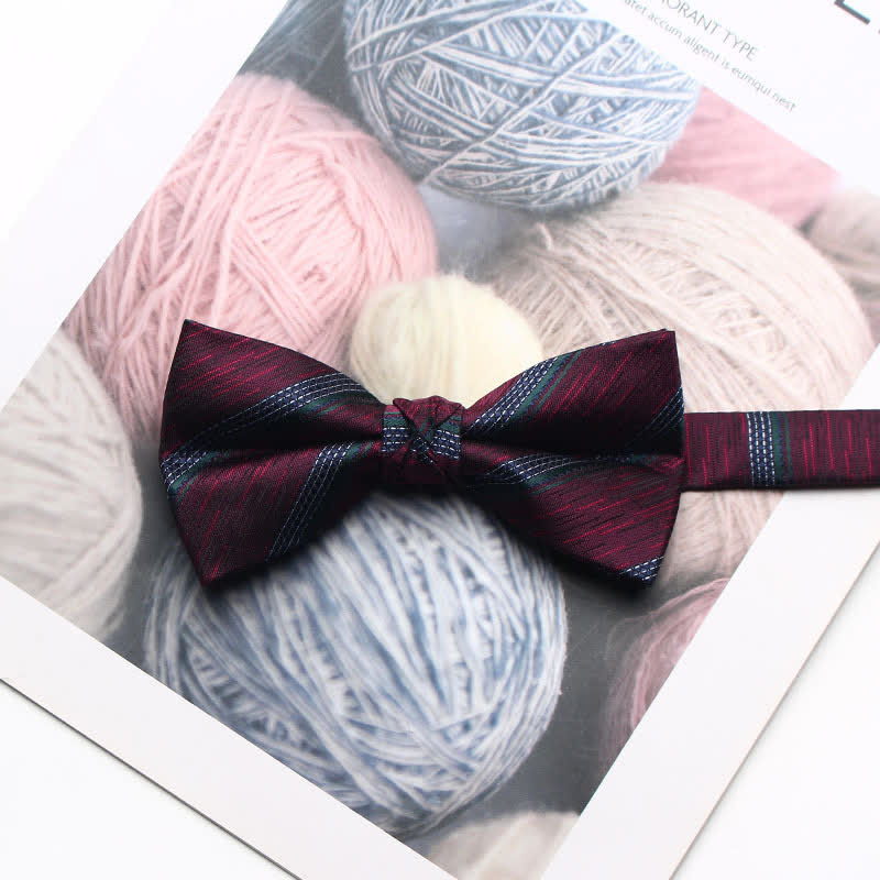 Men's Antique Yarn-dyed Jacquard Bow Tie - Image 16