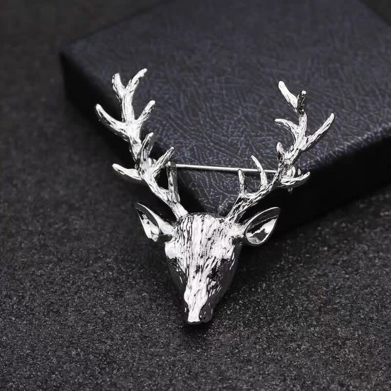 Men's Antler Stag Head Brooch - Image 6