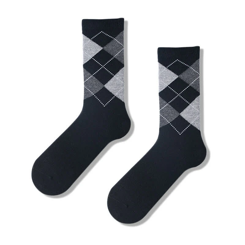Men's Argyle Pattern Design Cotton Socks - Image 8