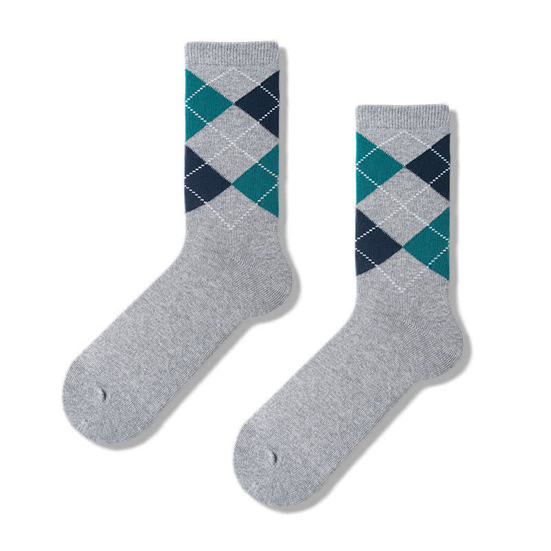 Men's Argyle Pattern Design Cotton Socks - Image 9