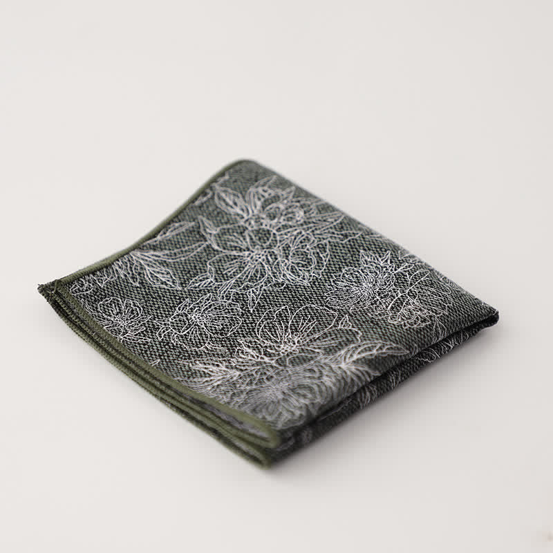 Men's Artsy Floral Leave Pattern Pocket Square - Image 22