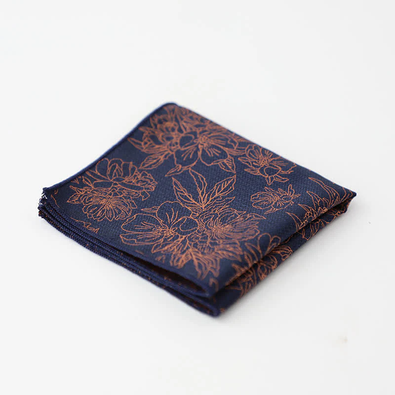 Men's Artsy Floral Leave Pattern Pocket Square - Image 23