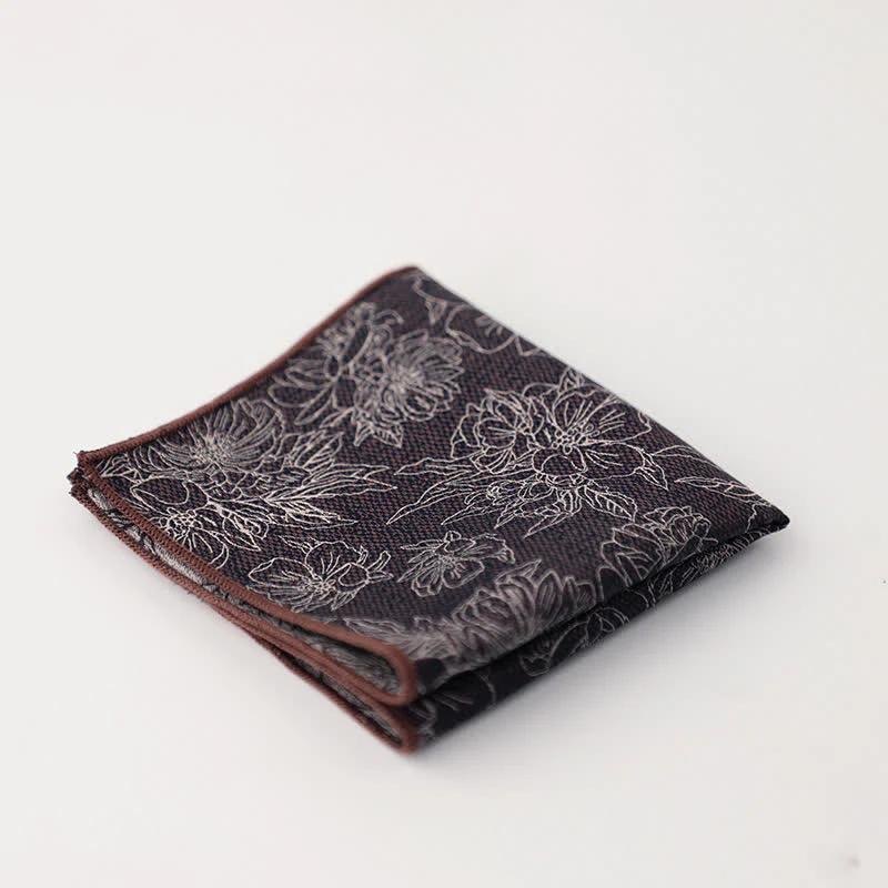 Men's Artsy Floral Leave Pattern Pocket Square - Image 26