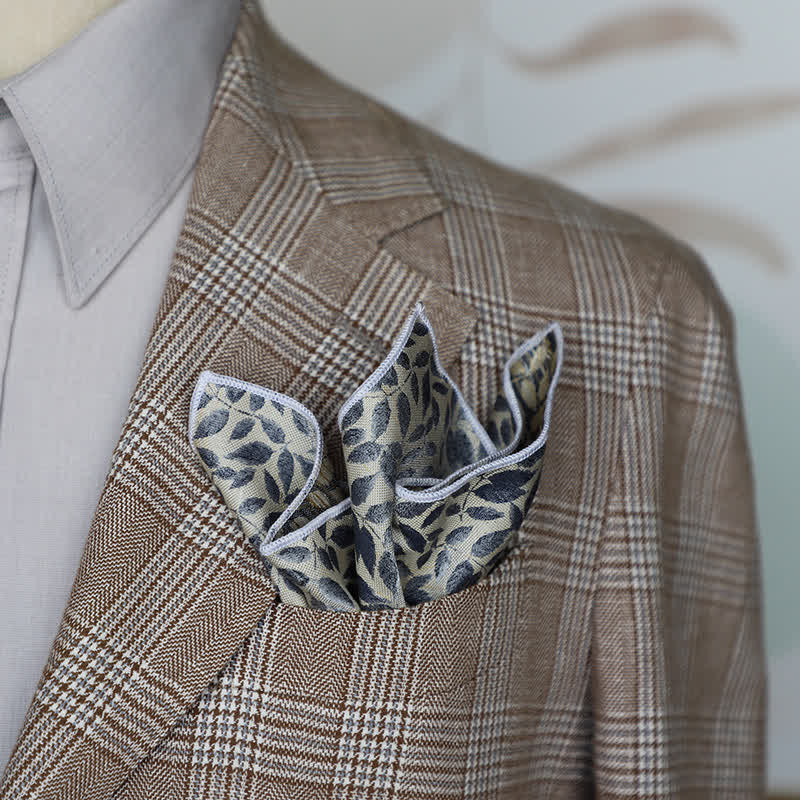 Men's Artsy Floral Leave Pattern Pocket Square - Image 5