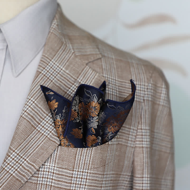 Men's Artsy Floral Leave Pattern Pocket Square - Image 7