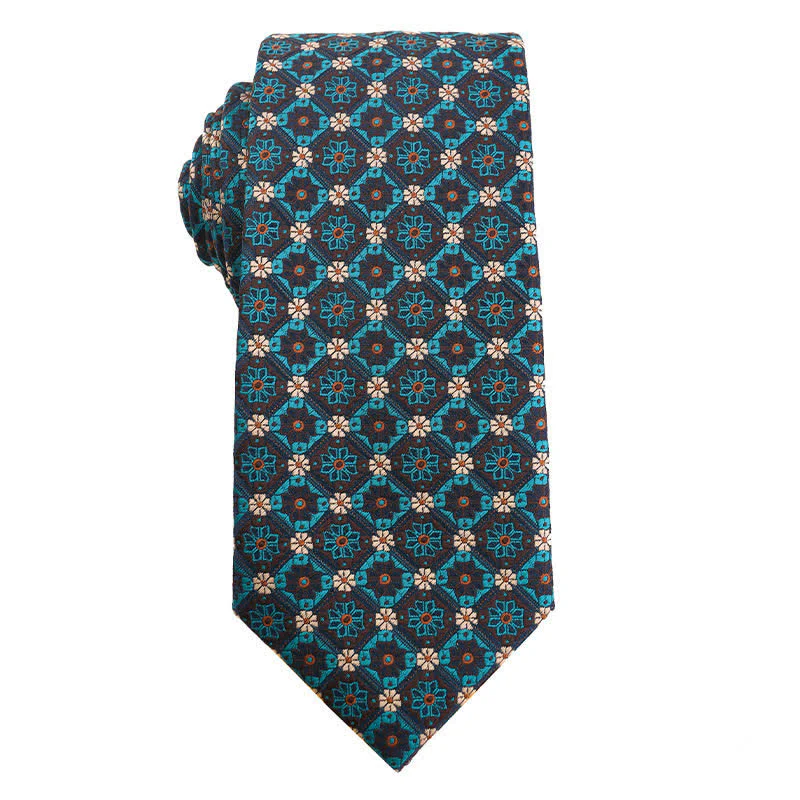 Men's Artsy Jasper Turquoise Series Necktie - Image 4