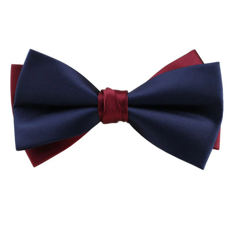 Men's Asymmetrical Two Tone Bow Tie - Image 11