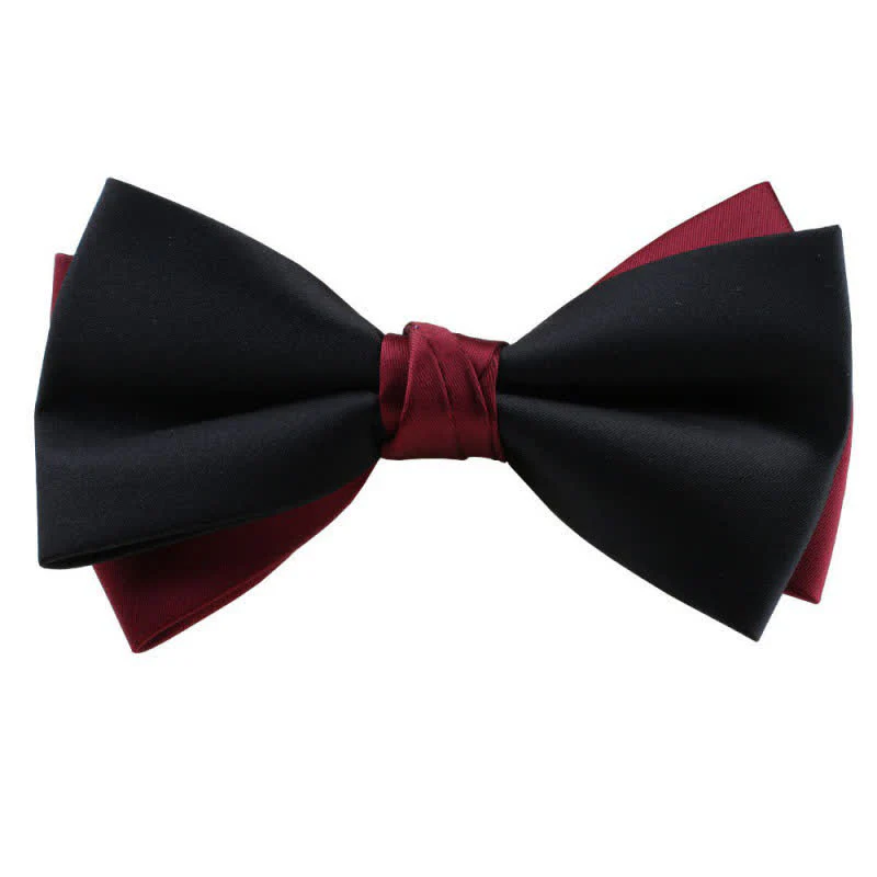 Men's Asymmetrical Two Tone Bow Tie - Image 12
