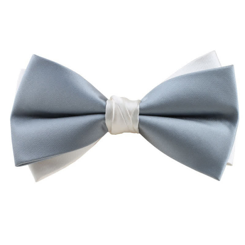 Men's Asymmetrical Two Tone Bow Tie - Image 18