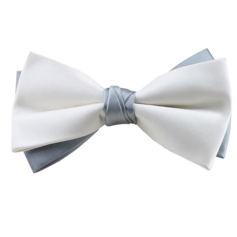 Men's Asymmetrical Two Tone Bow Tie - Image 19
