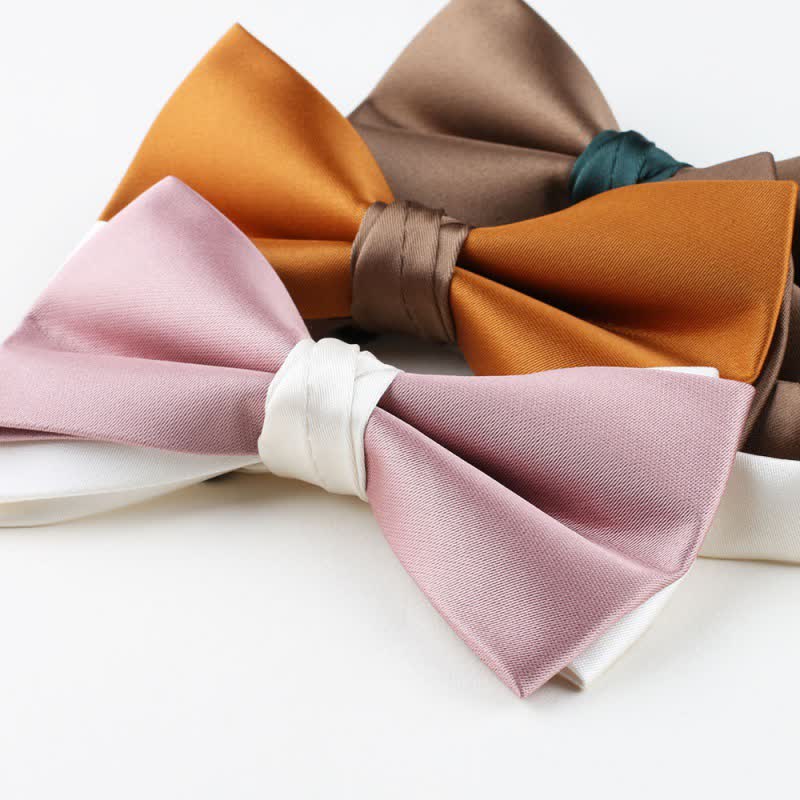 Men's Asymmetrical Two Tone Bow Tie - Image 22