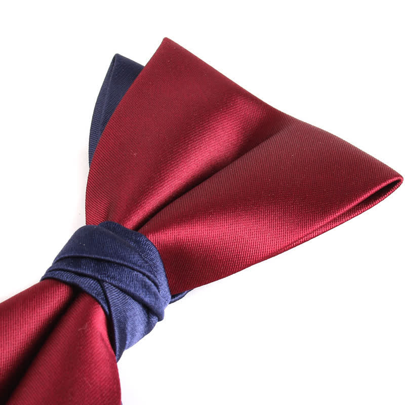 Men's Asymmetrical Two Tone Bow Tie - Image 23