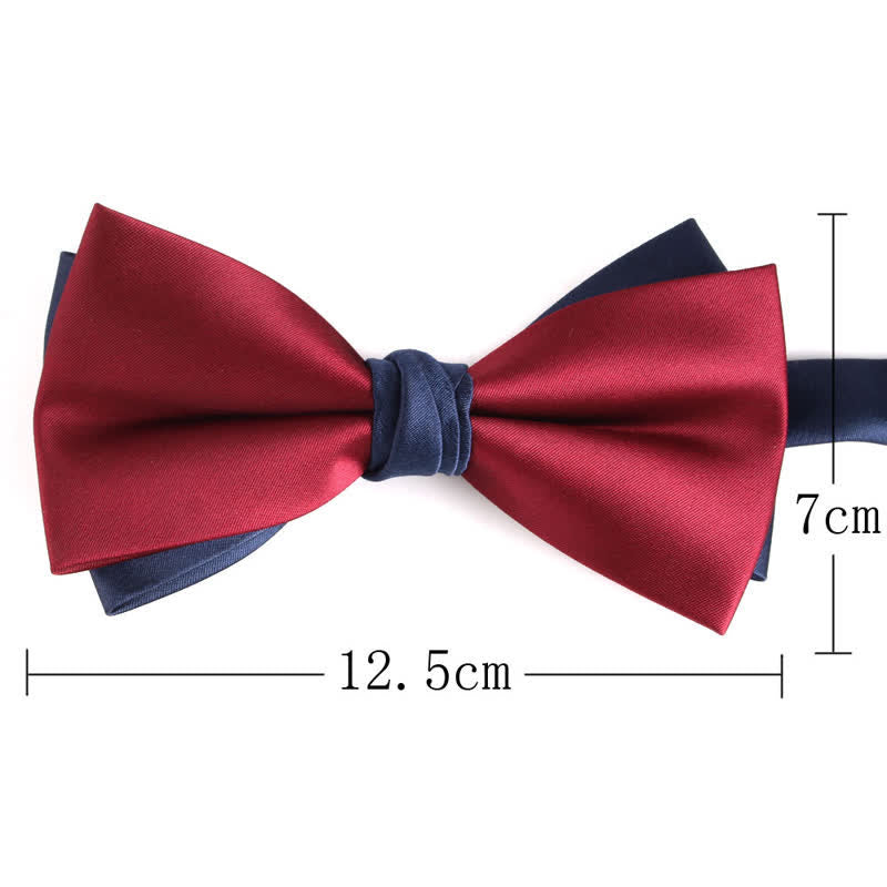 Men's Asymmetrical Two Tone Bow Tie - Image 25