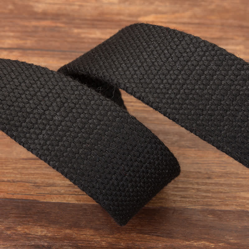 Men's Automatic Skull Buckle Woven Canvas Belt - Image 3