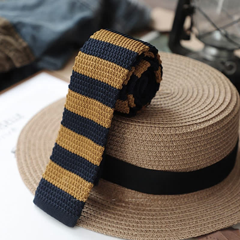 Men's Autumn Horizonal Striped Knitted Necktie - Image 6