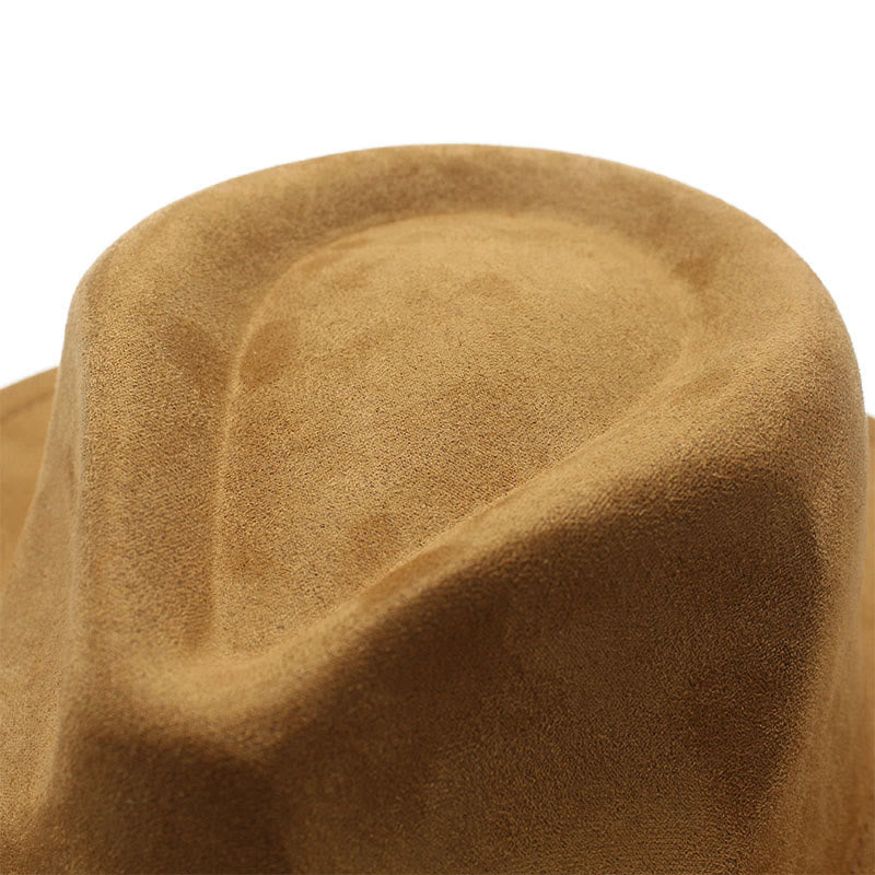 Men's Beaded Trim Suede Brim Cowboy Hat - Image 3