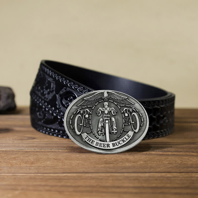 Men's DIY Bicycle Rider Creative Beer Holder Buckle Leather Belt - Image 21