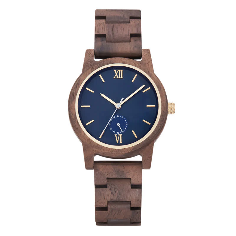 Men's Black Dial Quartz Movement Wooden Watch - Image 11