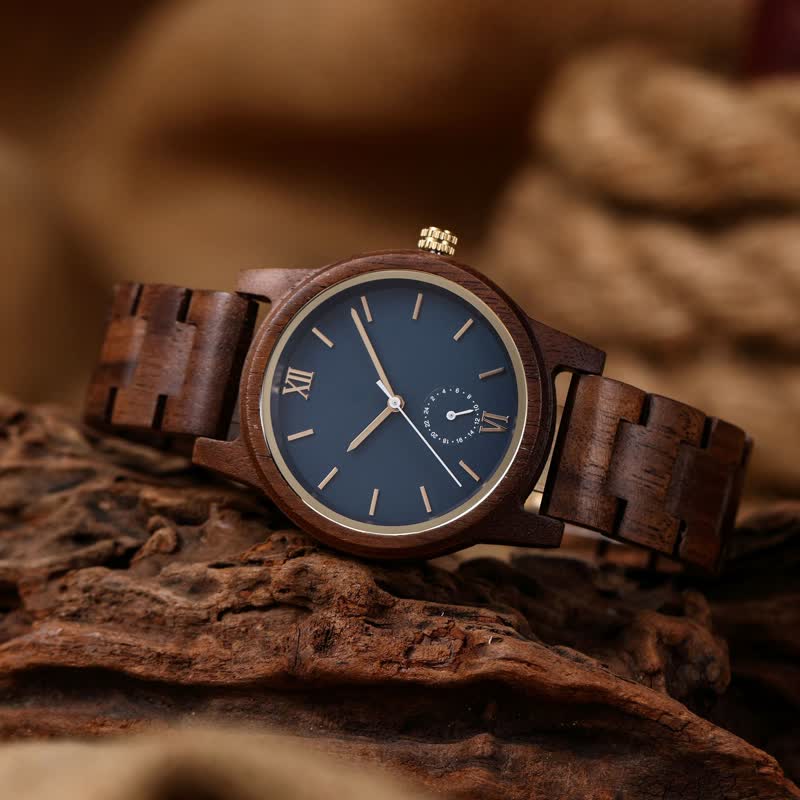 Men's Black Dial Quartz Movement Wooden Watch - Image 12