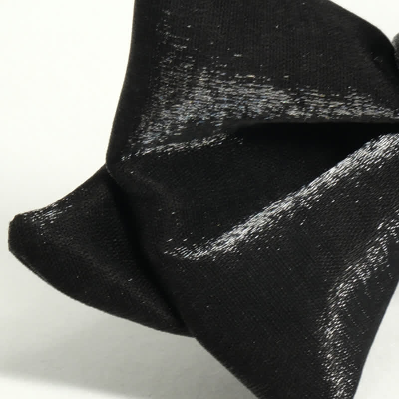 Men's Black Glossy Playful Beard Shape Bow Tie - Image 4