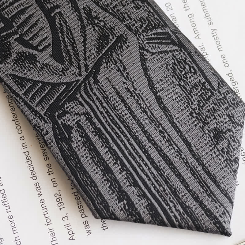 Men's Black Hammurabi's Code Necktie - Image 11