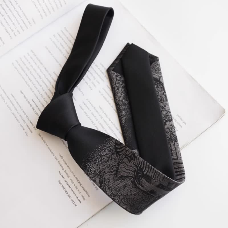 Men's Black Hammurabi's Code Necktie - Image 4