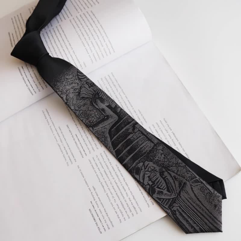 Men's Black Hammurabi's Code Necktie - Image 5