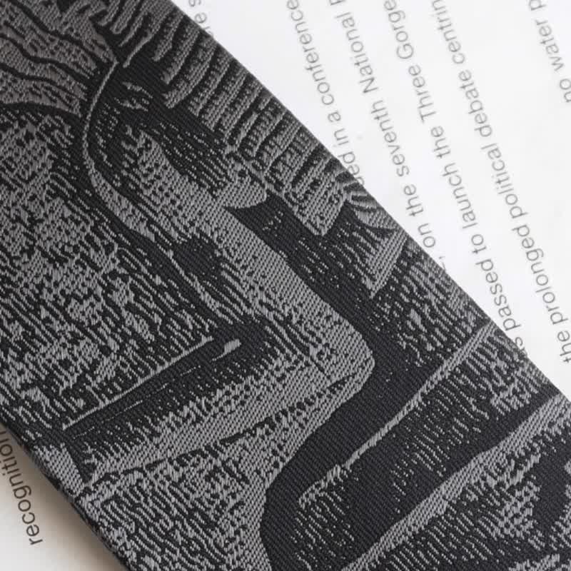 Men's Black Hammurabi's Code Necktie - Image 9