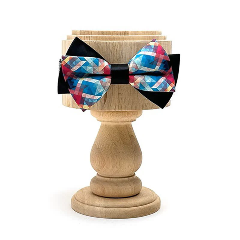 Men's Black Mercerized Fantasy Digital Print Bow Tie - Image 2