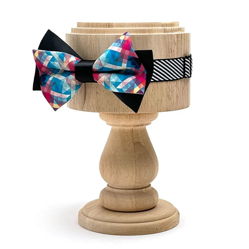 Men's Black Mercerized Fantasy Digital Print Bow Tie - Image 3