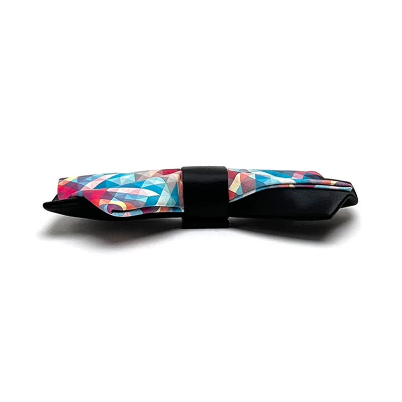 Men's Black Mercerized Fantasy Digital Print Bow Tie - Image 5