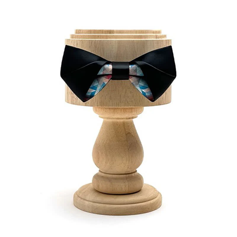 Men's Black Mercerized Fantasy Digital Print Bow Tie - Image 8