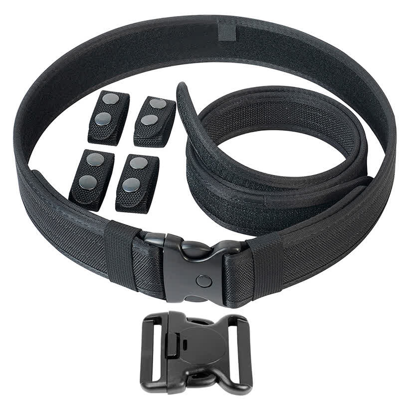 Men's Black Quick Release Leather Oxford Cloth Tactical Belt - Image 13