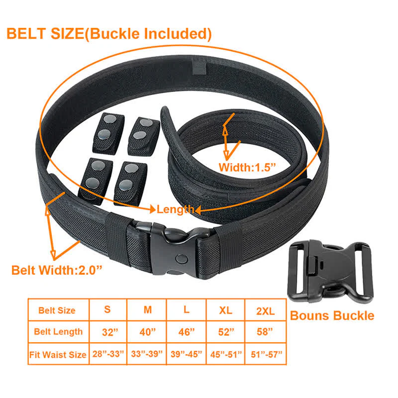 Men's Black Quick Release Leather Oxford Cloth Tactical Belt - Image 3