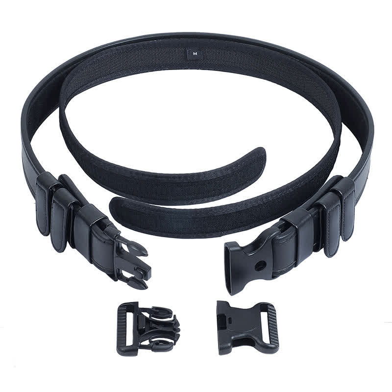 Men's Black Quick Release Leather Oxford Cloth Tactical Belt - Image 4